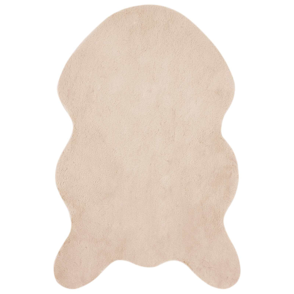 Rutschfester Teppich aus Kunstkaninchenfell OLITE Taupe