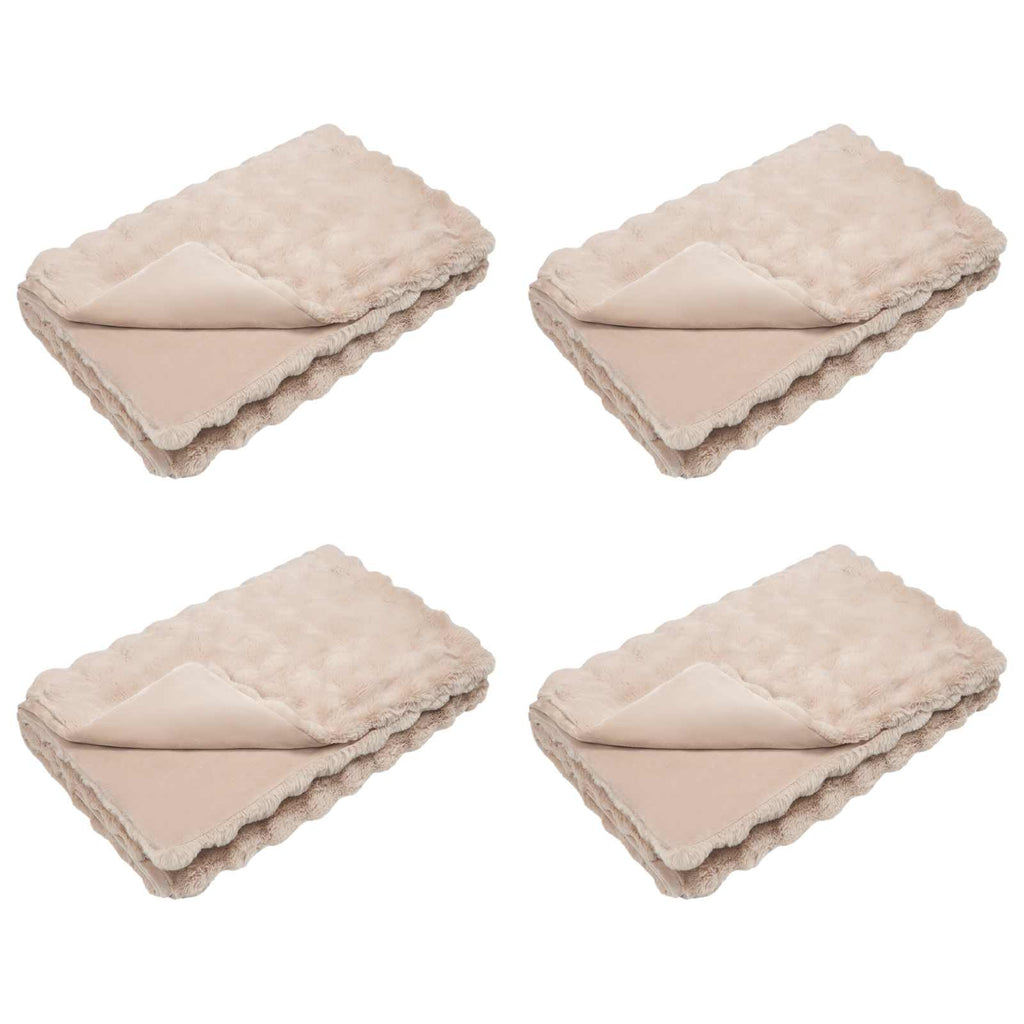 Rutschfeste Decke aus Kunstkaninchenfell Olite 4 pcs Beige