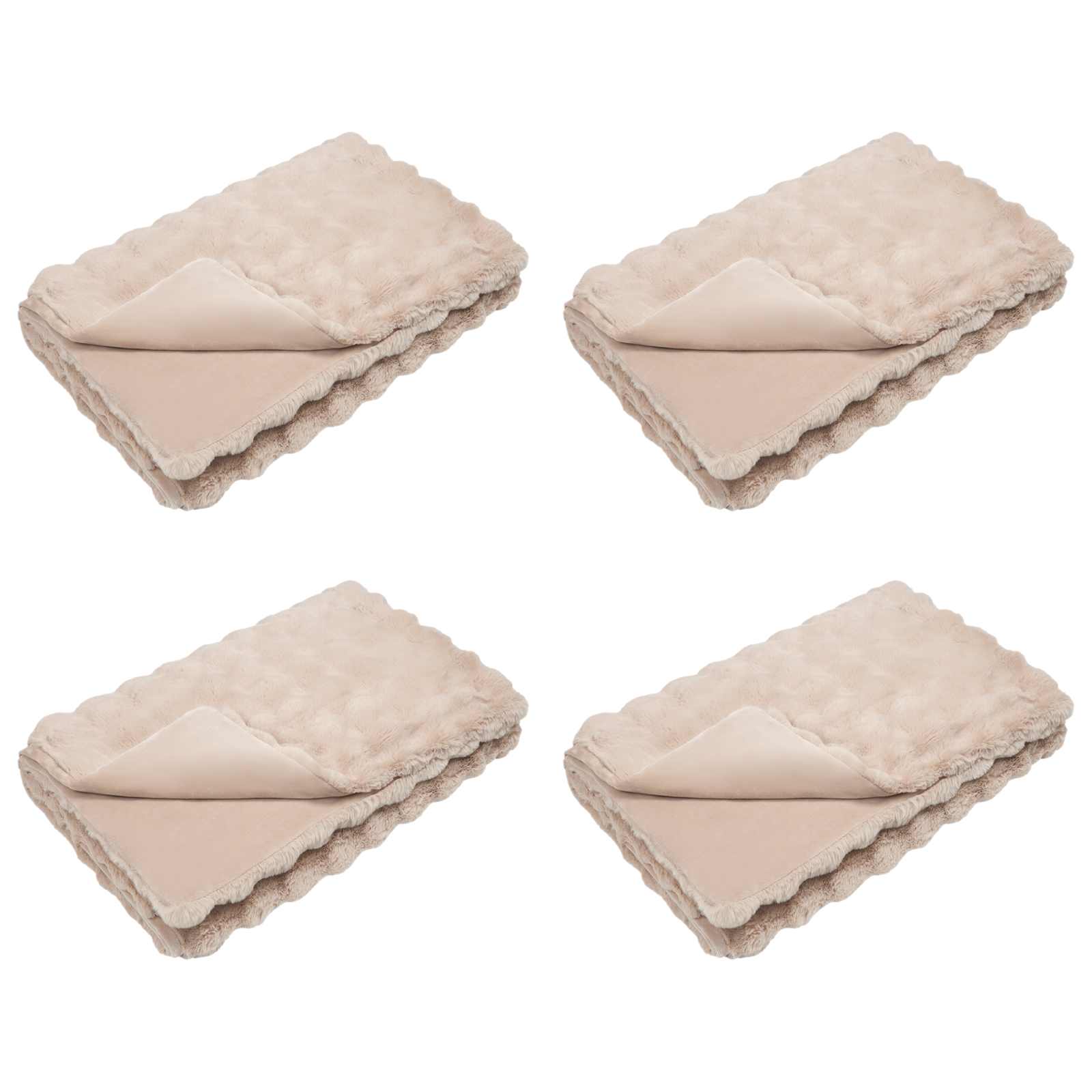 Rutschfeste Decke aus Kunstkaninchenfell Olite 4 pcs Beige