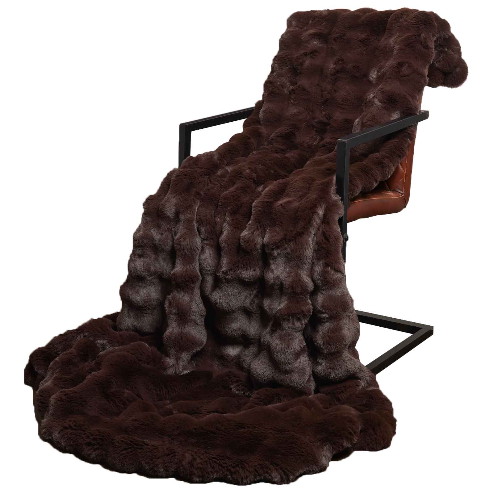Rutschfeste Decke aus Kunstkaninchenfell Olite Kamel Polyester