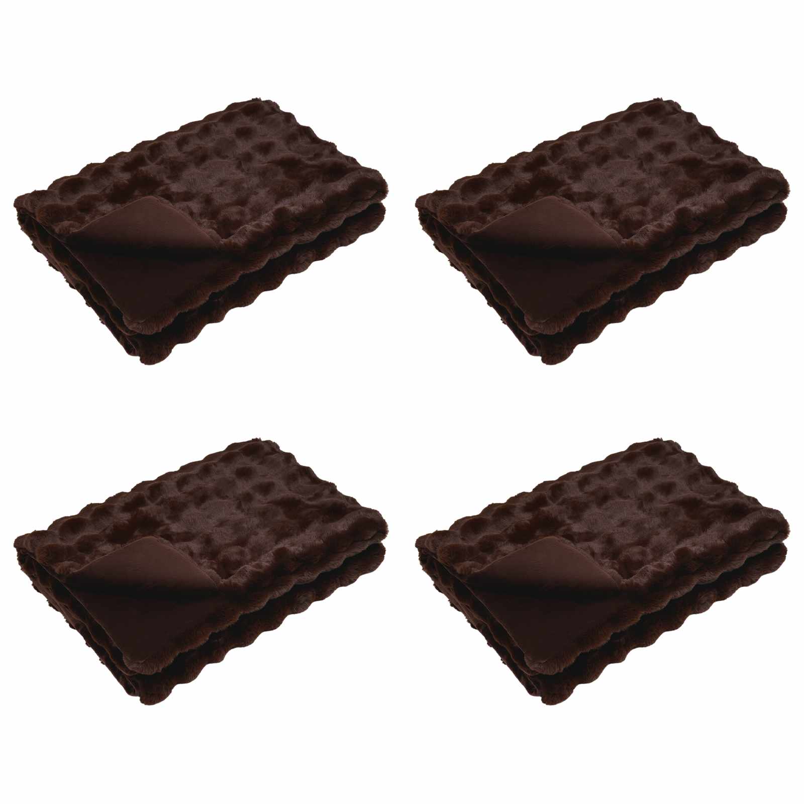 Rutschfeste Decke aus Kunstkaninchenfell Olite 4 pcs Kamel