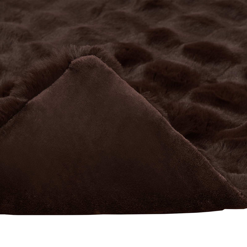 Rutschfeste Decke aus Kunstkaninchenfell Olite 4 pcs Kamel