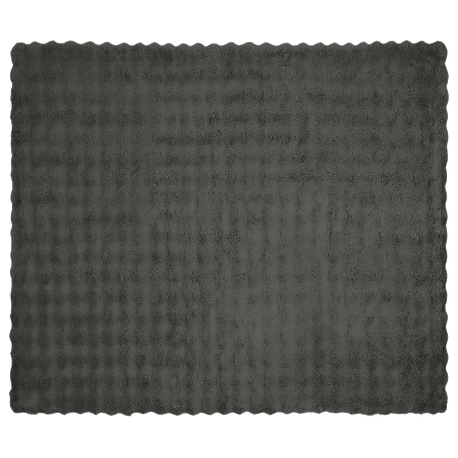 Rutschfeste Decke aus Kunstkaninchenfell Olite 4 pcs Dunkelgrau