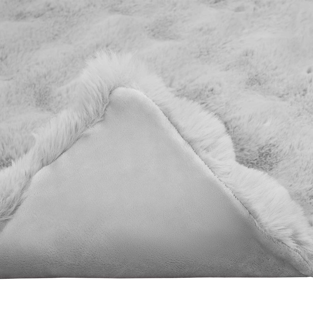 Rutschfeste Decke aus Kunstkaninchenfell Olite 4 pcs Grau