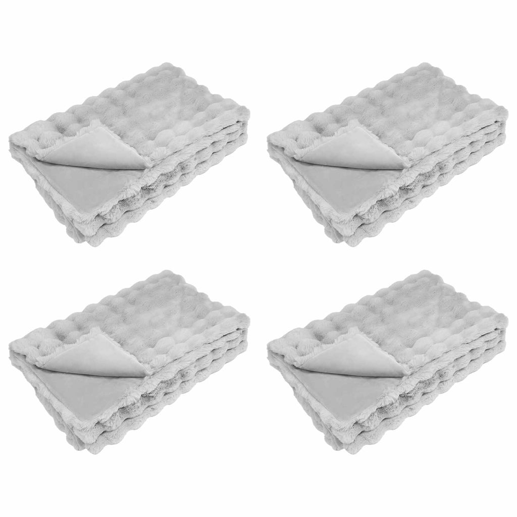 Rutschfeste Decke aus Kunstkaninchenfell Olite 4 pcs Grau