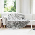 Rutschfeste Decke aus Kunstkaninchenfell Olite 4 pcs Grau