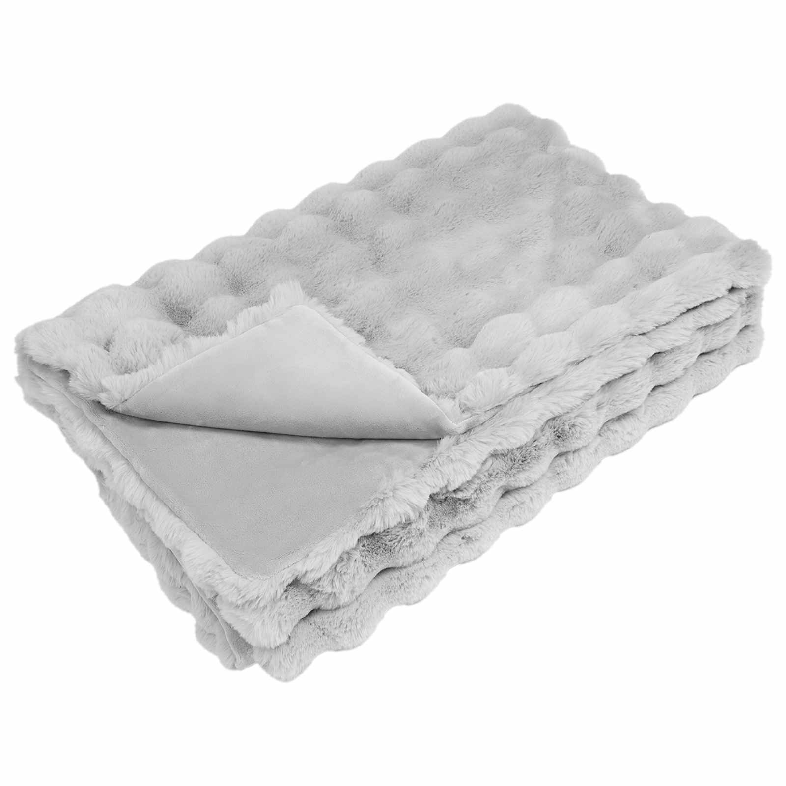 Rutschfeste Decke aus Kunstkaninchenfell Olite 4 pcs Grau