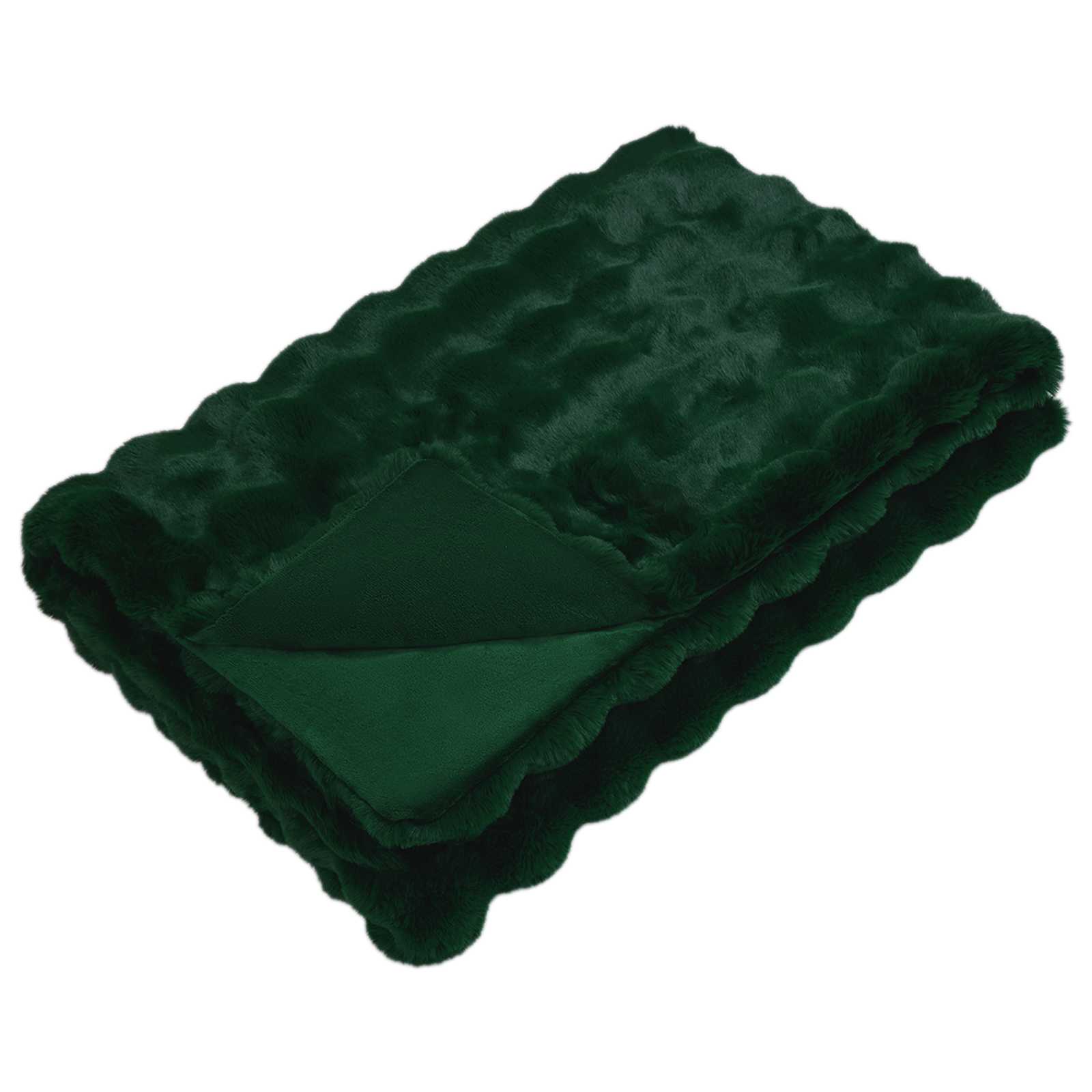 Rutschfeste Decke aus Kunstkaninchenfell Olite 4 pcs Dunkelgrün