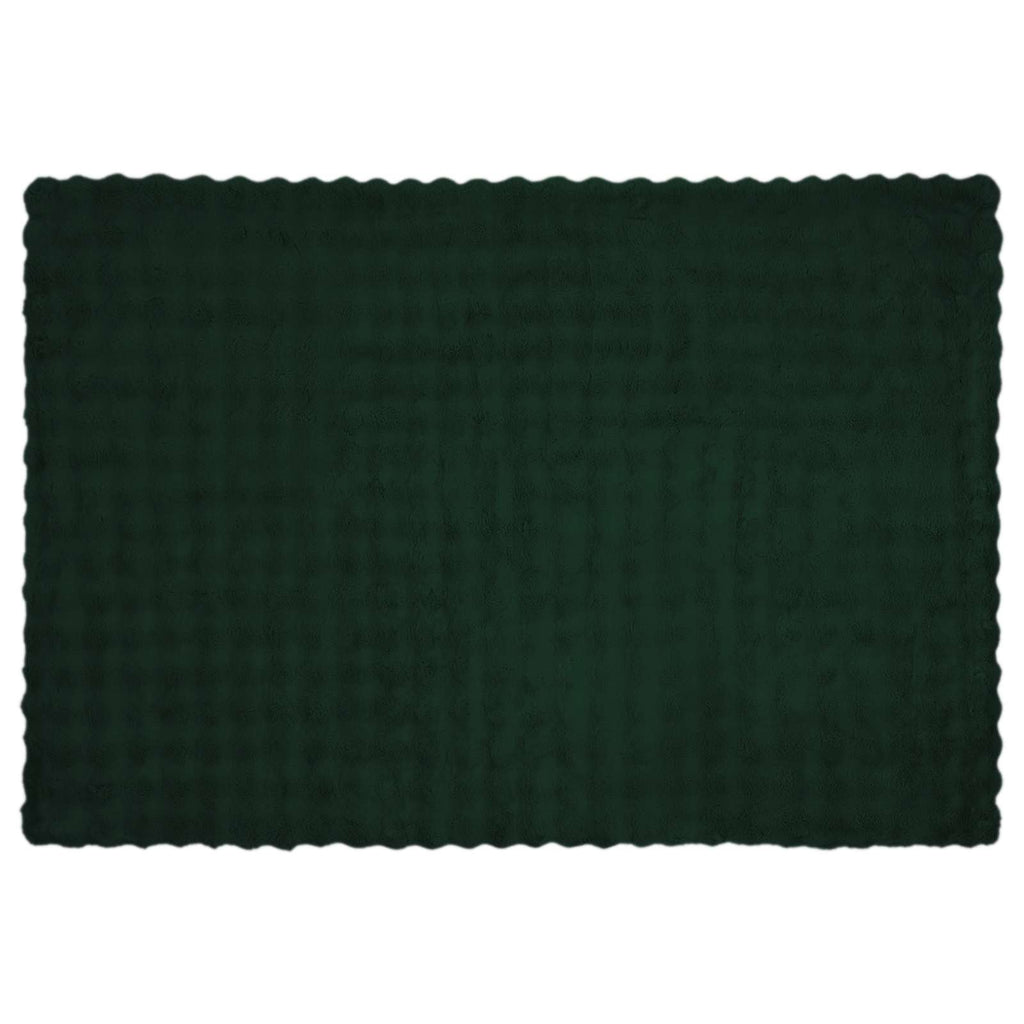 Rutschfeste Decke aus Kunstkaninchenfell Olite 4 pcs Dunkelgrün