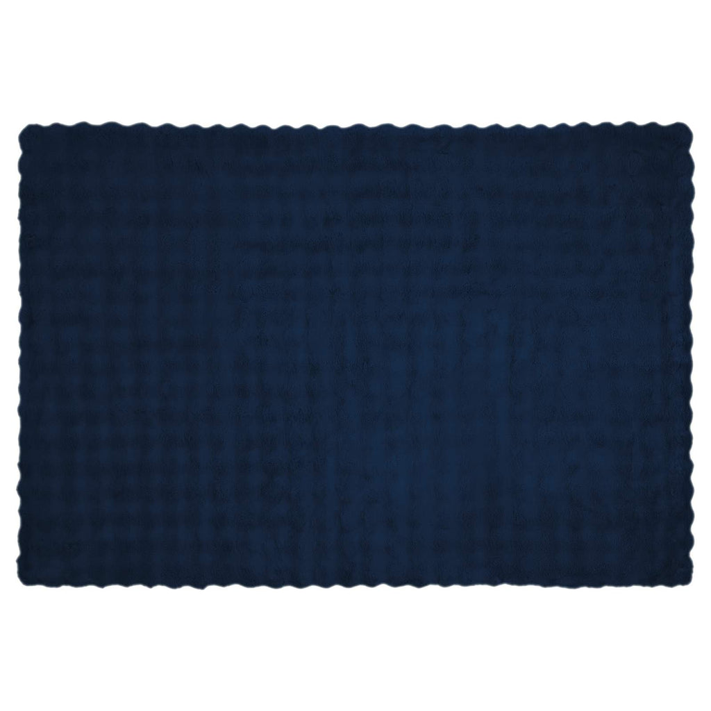 Rutschfeste Decke aus Kunstkaninchenfell Olite Marineblau