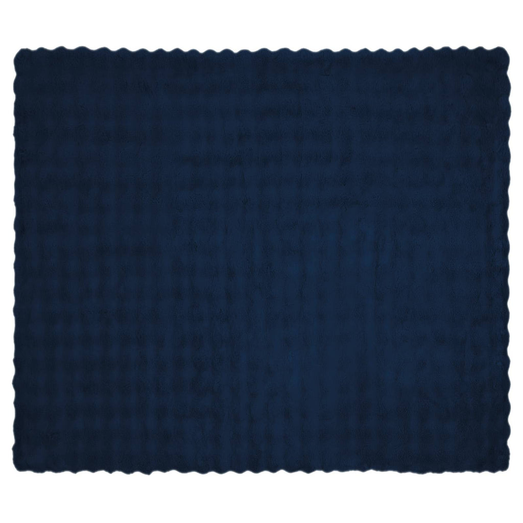 Rutschfeste Decke aus Kunstkaninchenfell Olite Marineblau