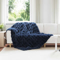 Rutschfeste Decke aus Kunstkaninchenfell Olite 4 pcs Marineblau