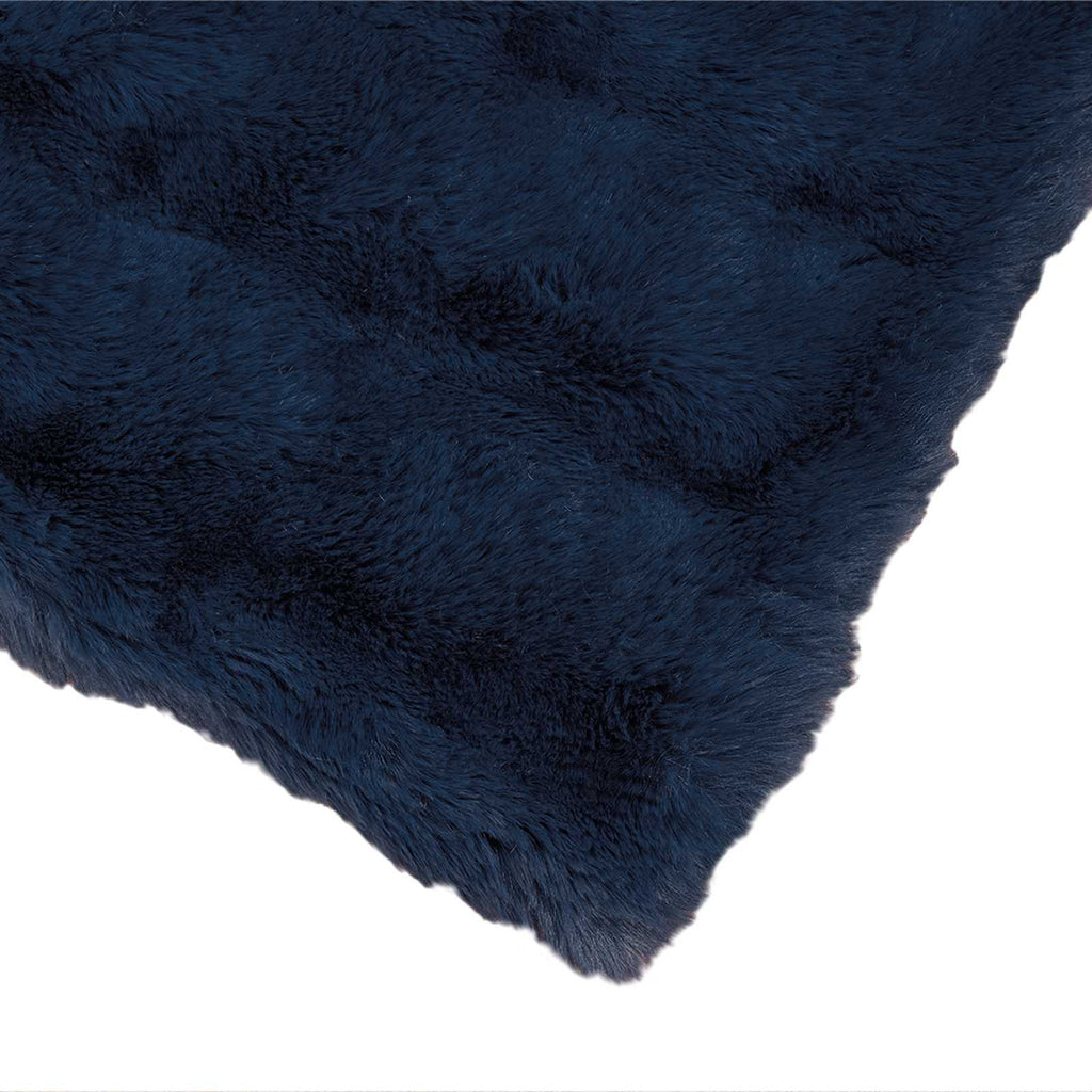 Rutschfeste Decke aus Kunstkaninchenfell Olite 4 pcs Marineblau