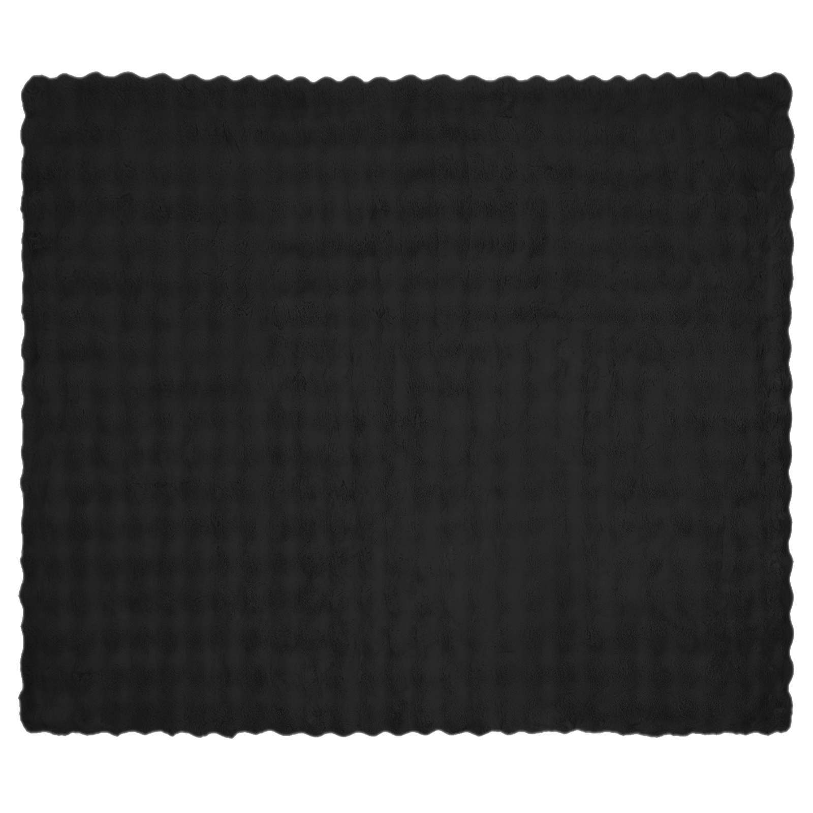 Rutschfeste Decke aus Kunstkaninchenfell Olite 4 pcs Schwarz
