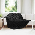 Rutschfeste Decke aus Kunstkaninchenfell Olite 4 pcs Schwarz