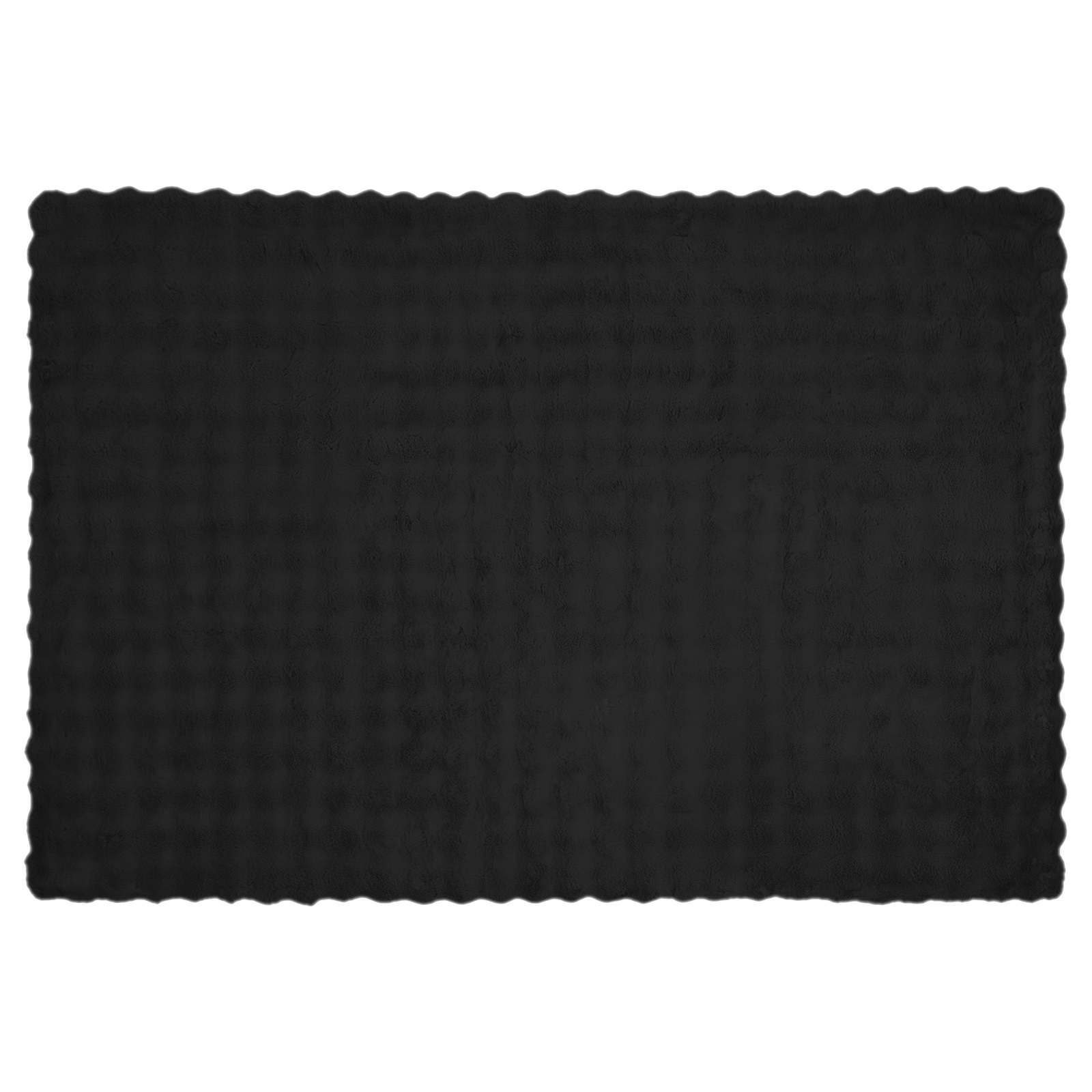 Rutschfeste Decke aus Kunstkaninchenfell Olite 4 pcs Schwarz