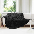 Rutschfeste Decke aus Kunstkaninchenfell Olite 4 pcs Schwarz