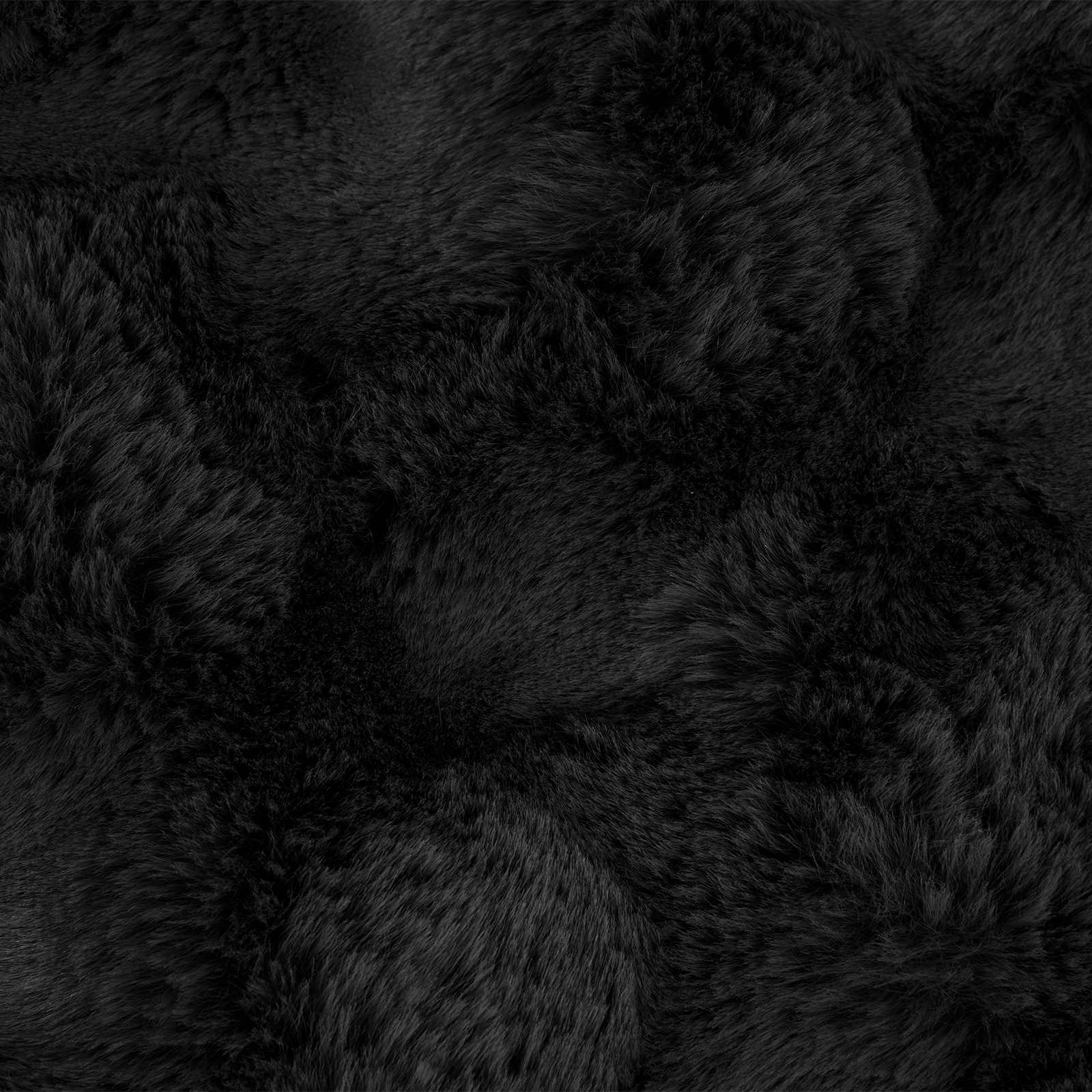 Rutschfeste Decke aus Kunstkaninchenfell Olite 4 pcs Schwarz