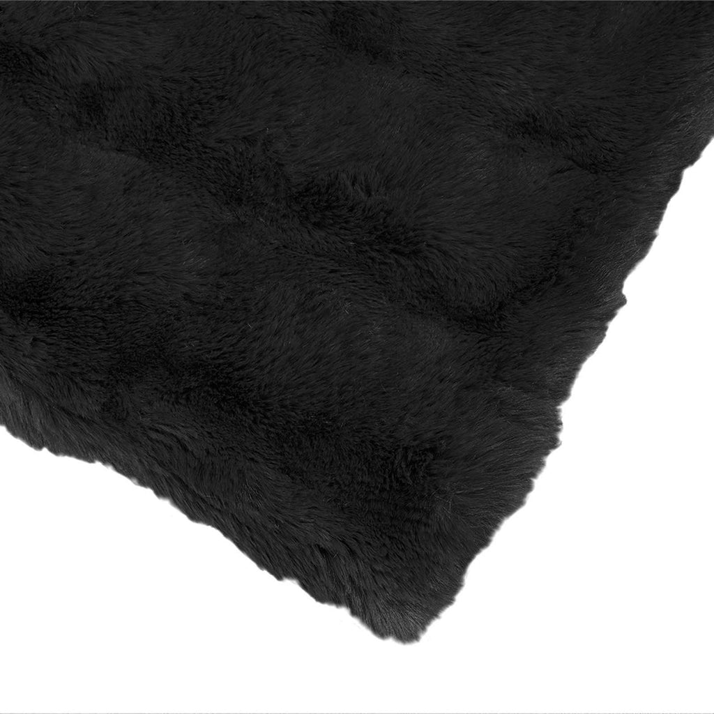 Rutschfeste Decke aus Kunstkaninchenfell Olite 4 pcs Schwarz
