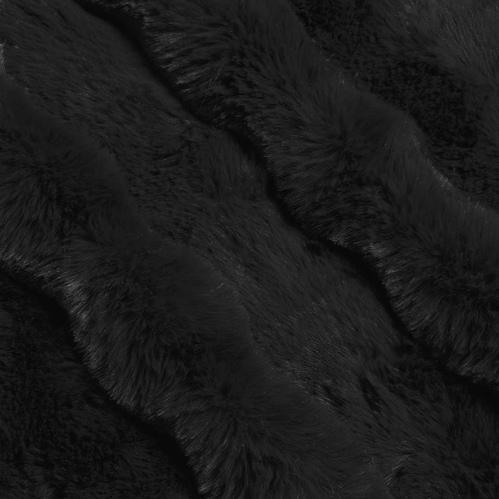 Rutschfeste Decke aus Kunstkaninchenfell Olite 4 pcs Schwarz