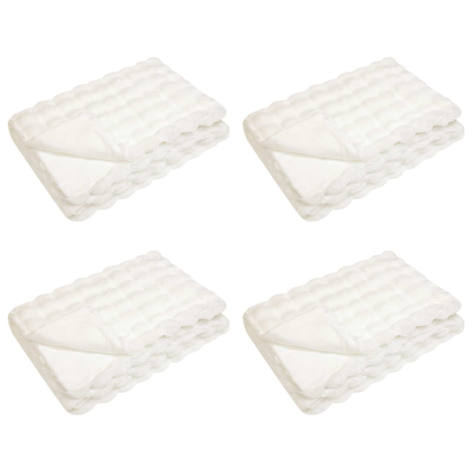 Rutschfeste Decke aus Kunstkaninchenfell Olite 4 pcs Weiß