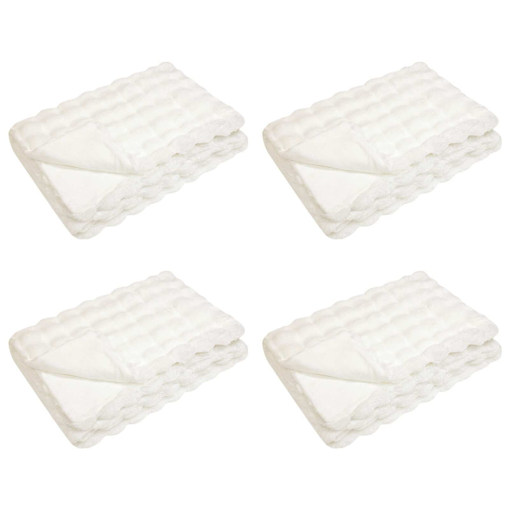 Rutschfeste Decke aus Kunstkaninchenfell Olite 4 pcs Weiß