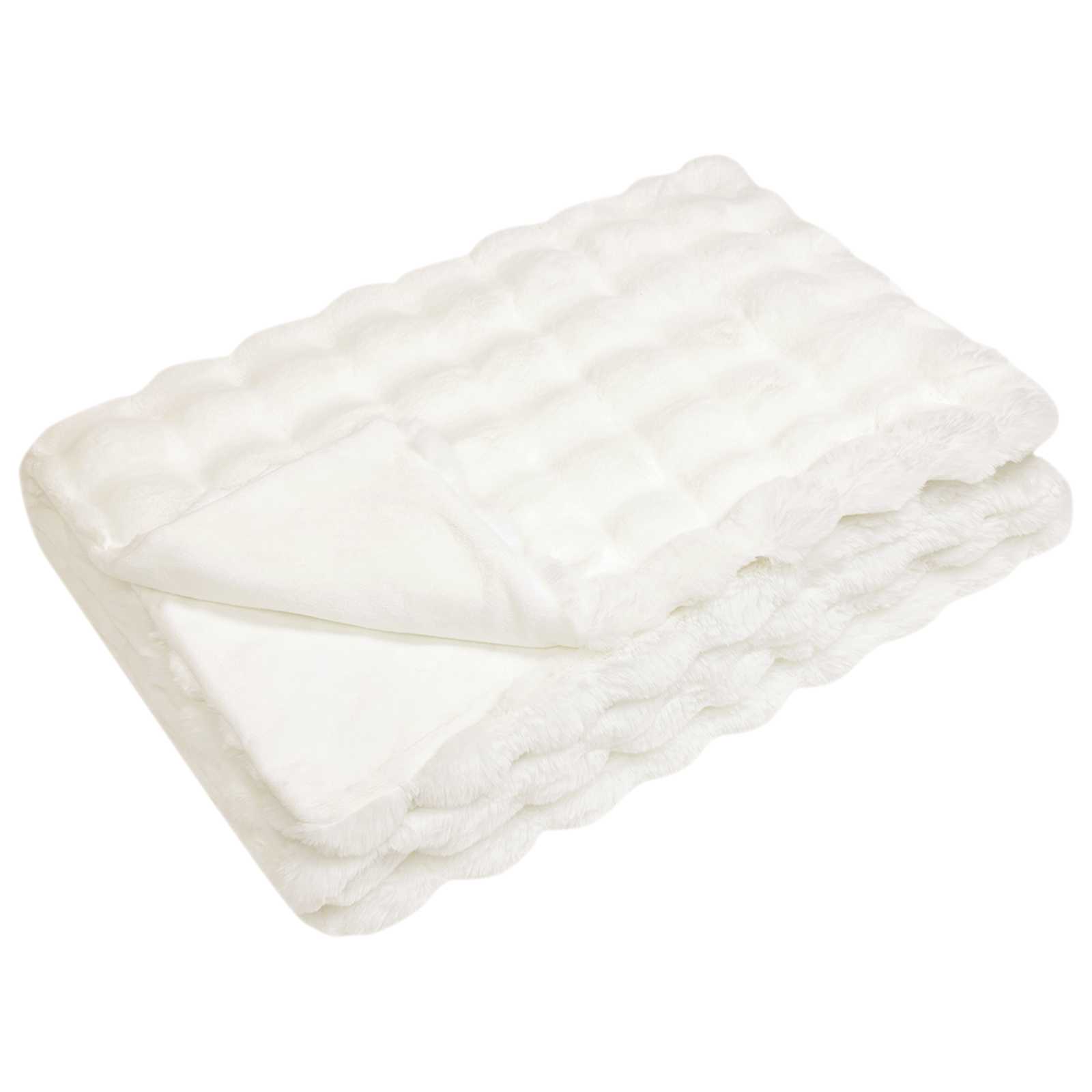 Rutschfeste Decke aus Kunstkaninchenfell Olite 4 pcs Weiß