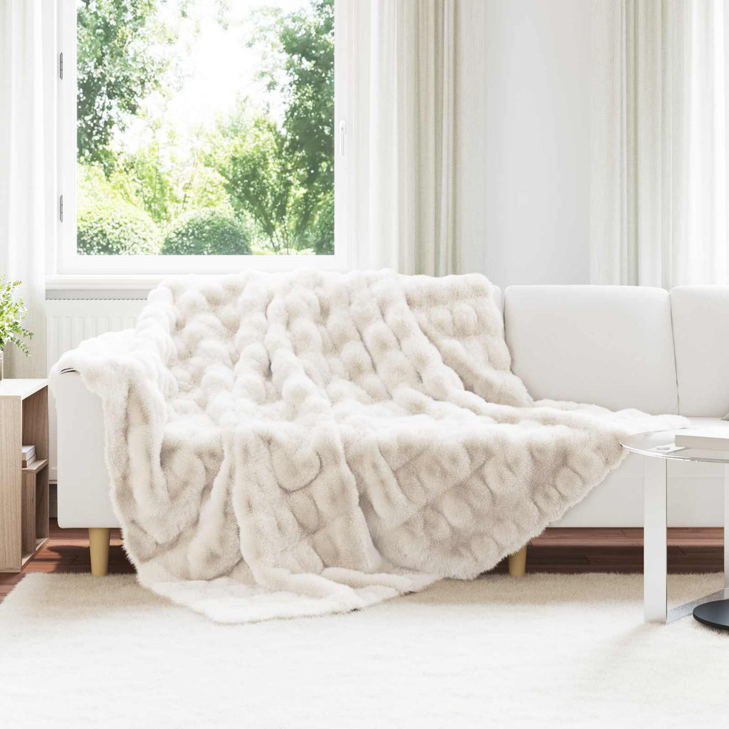 Rutschfeste Decke aus Kunstkaninchenfell Olite 4 pcs Weiß
