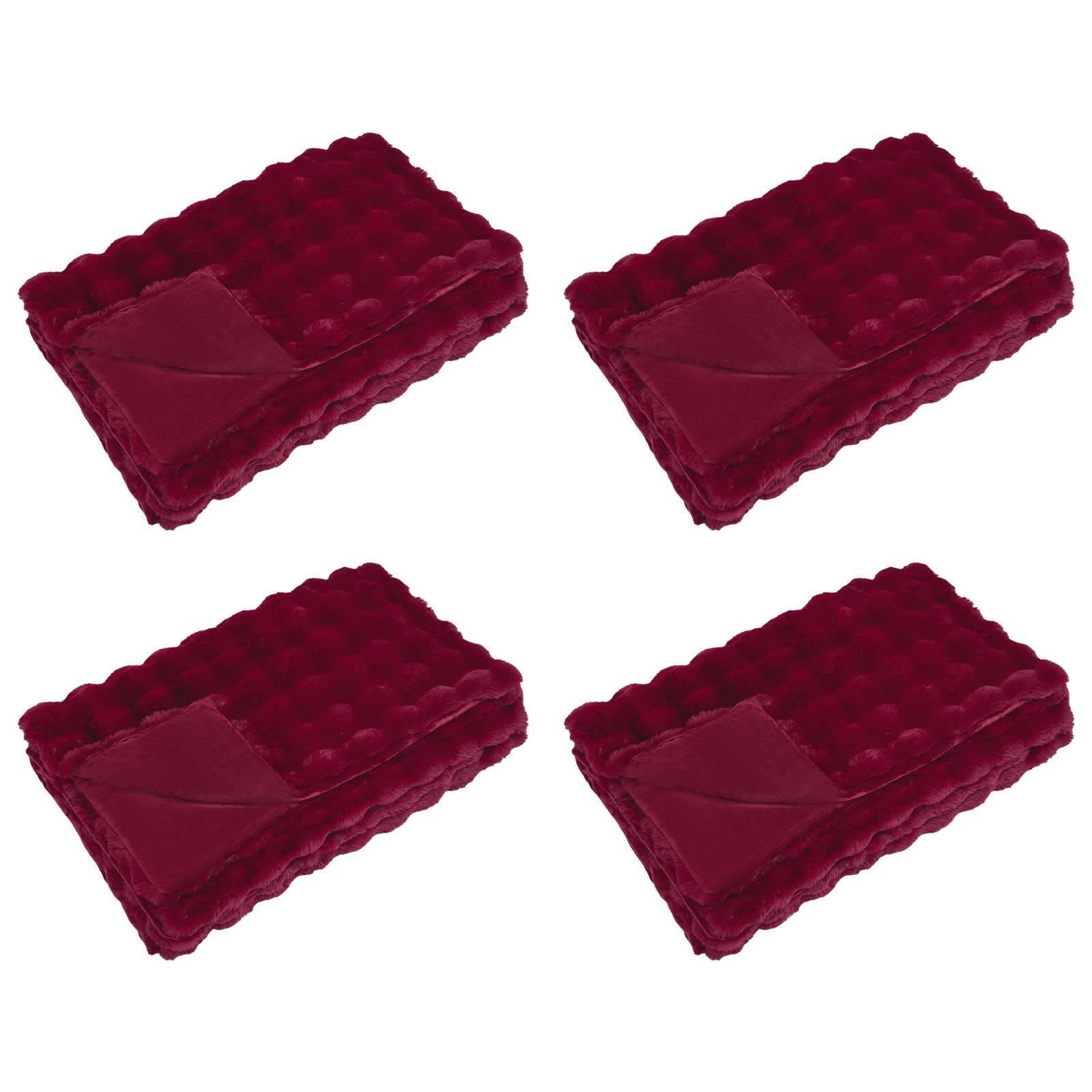 Rutschfeste Decke aus Kunstkaninchenfell Olite 4 pcs Polyester