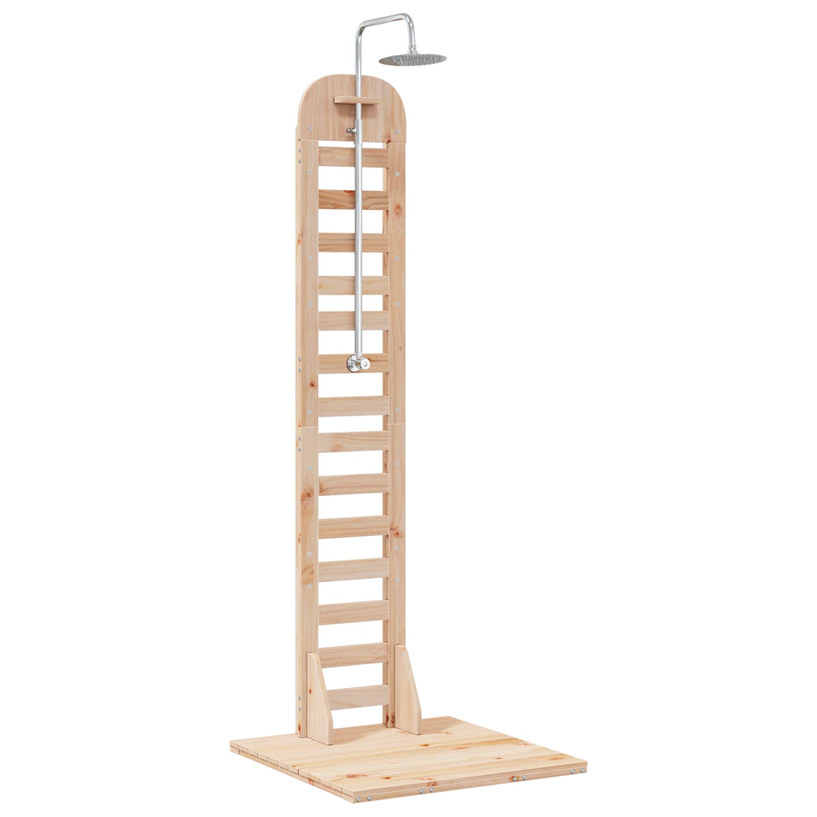 Outdoor-Dusche 223 cm Massivholz Kiefer und Edelstahl Natur