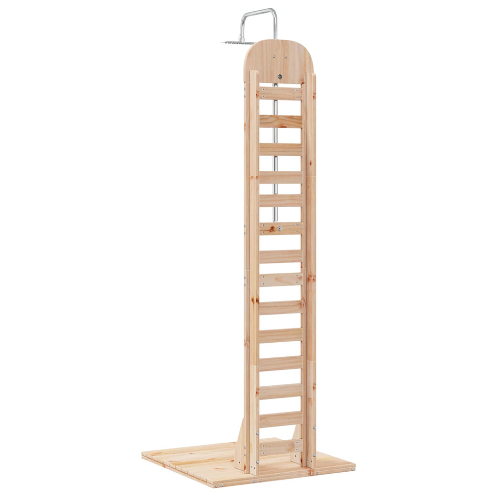 Outdoor-Dusche 223 cm Massivholz Kiefer und Edelstahl Natur