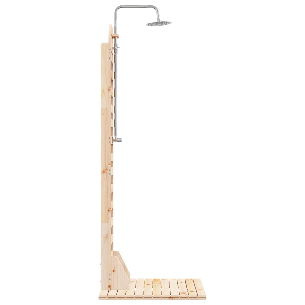 Outdoor-Dusche 223 cm Massivholz Kiefer und Edelstahl Natur