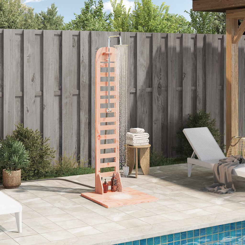 Outdoor-Dusche 223 cm Massives Douglasholz und Edelstahl Natur