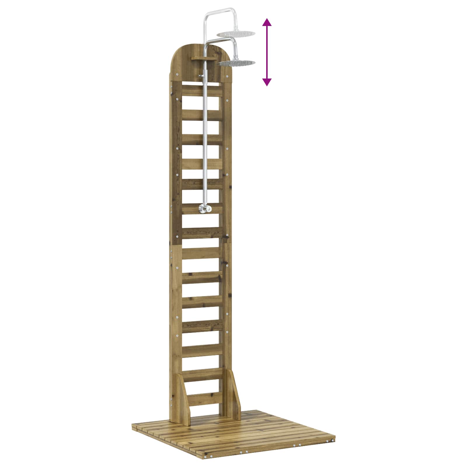 Outdoor-Dusche 223 cm Imprägniertes Kiefernholz und Edelstahl