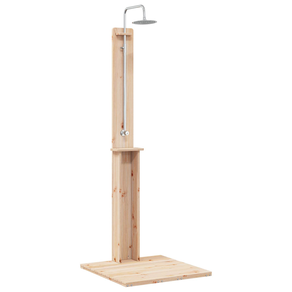 Outdoor-Dusche 206 cm Massivholz Kiefer und Edelstahl Natur