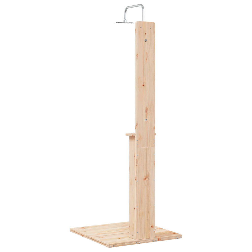 Outdoor-Dusche 206 cm Massivholz Kiefer und Edelstahl Natur