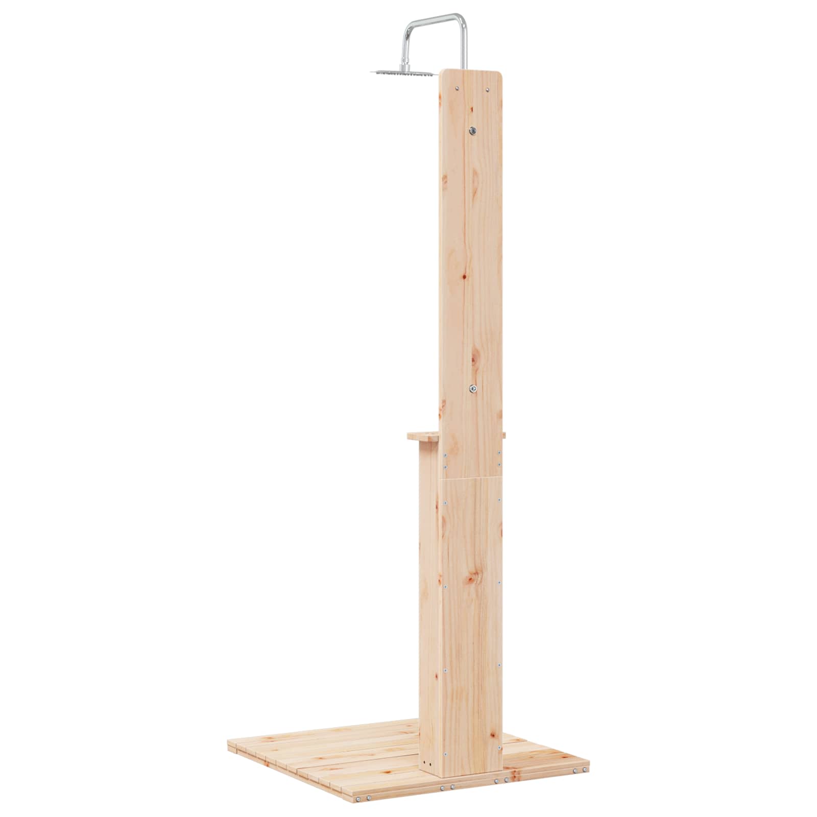 Outdoor-Dusche 206 cm Massivholz Kiefer und Edelstahl Natur