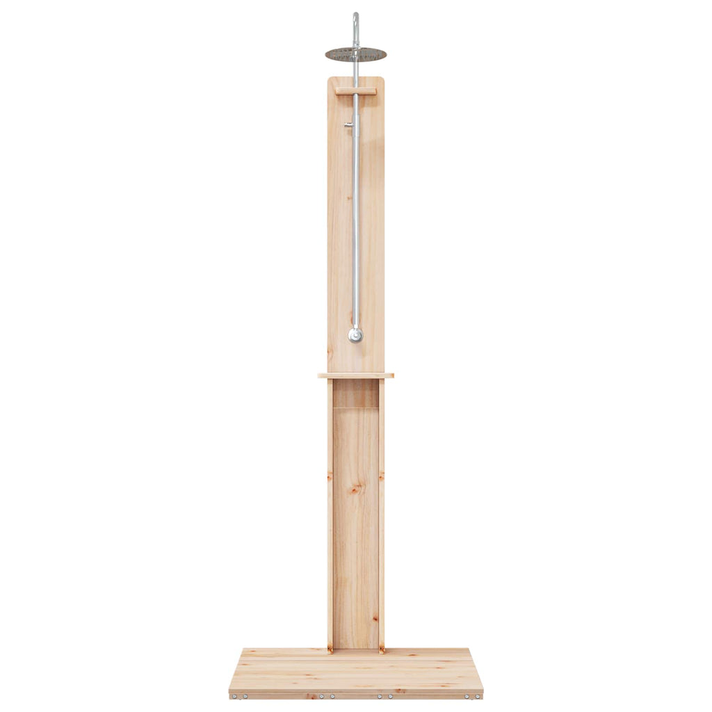 Gartendusche 206 cm Massivholz Kiefer und Edelstahl Natur