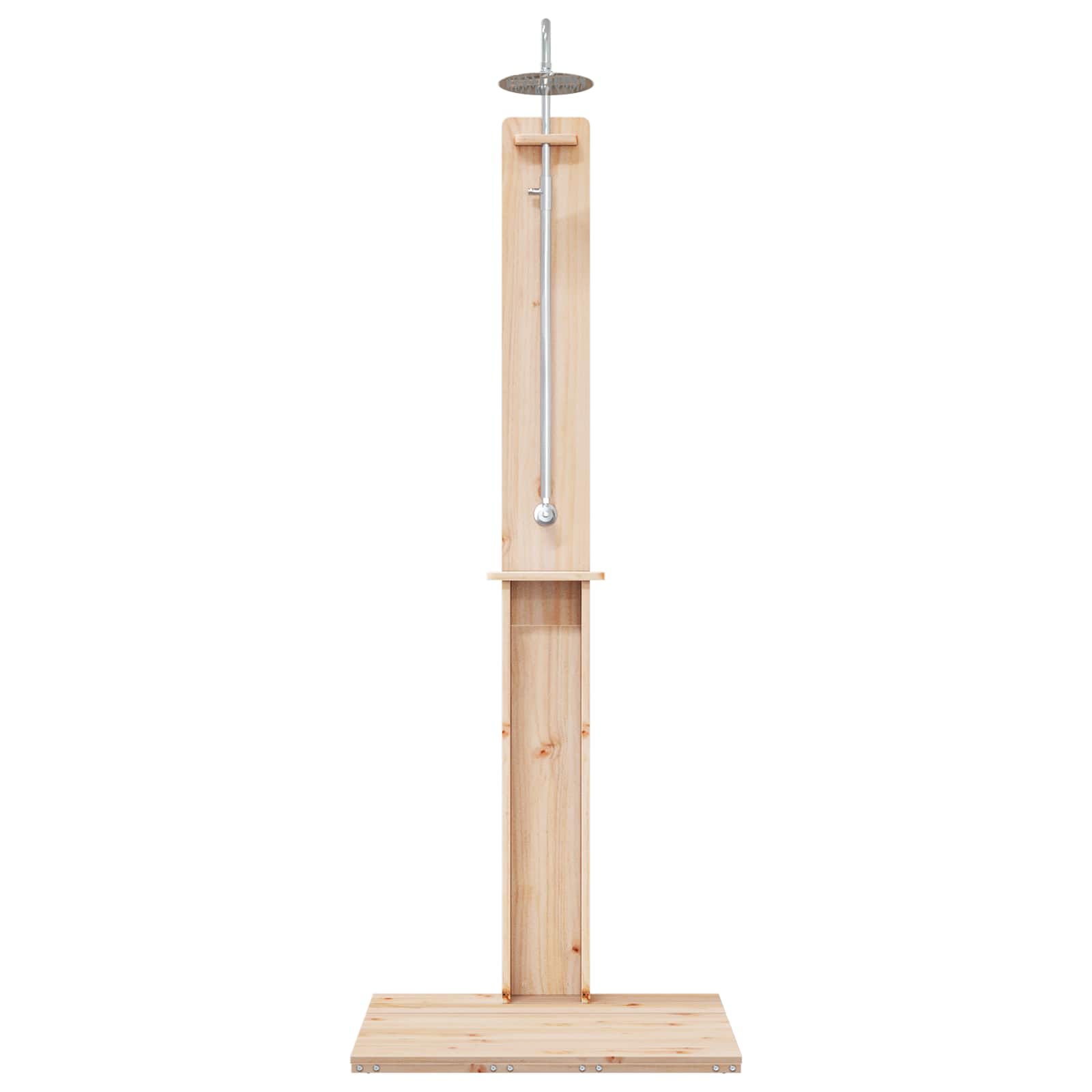 Gartendusche 206 cm Massivholz Kiefer und Edelstahl Natur