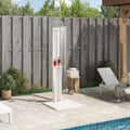 Outdoor-Dusche 206 cm Massivholz Kiefer und Edelstahl Weiß