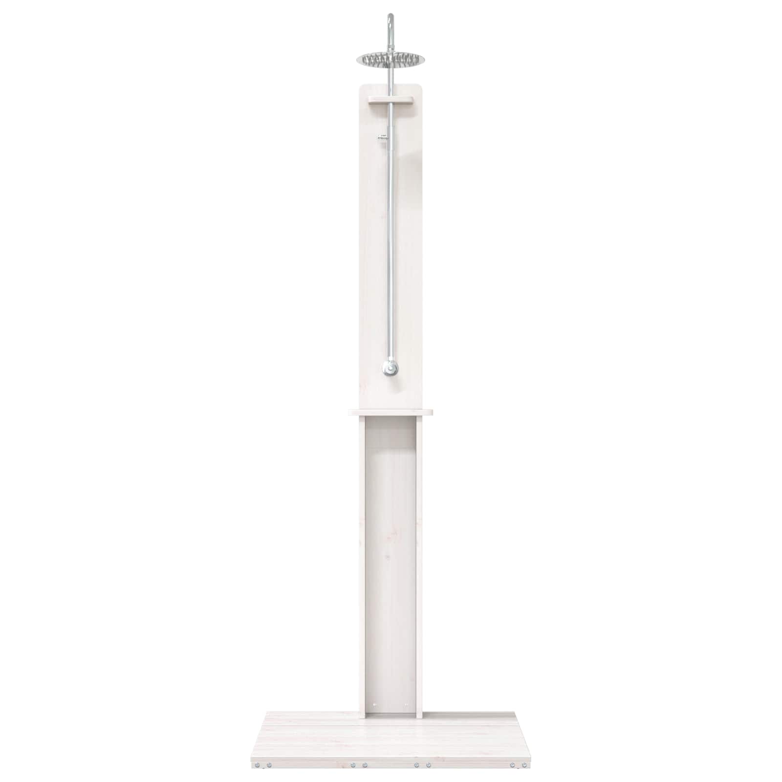 Gartendusche 206 cm Massivholz Kiefer und Edelstahl Weiß