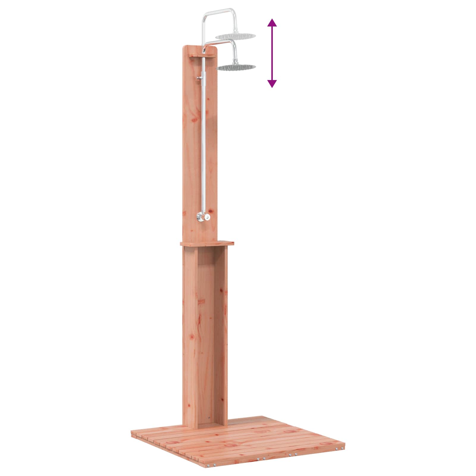 Outdoor-Dusche 206 cm Massives Douglasholz und Edelstahl Natur