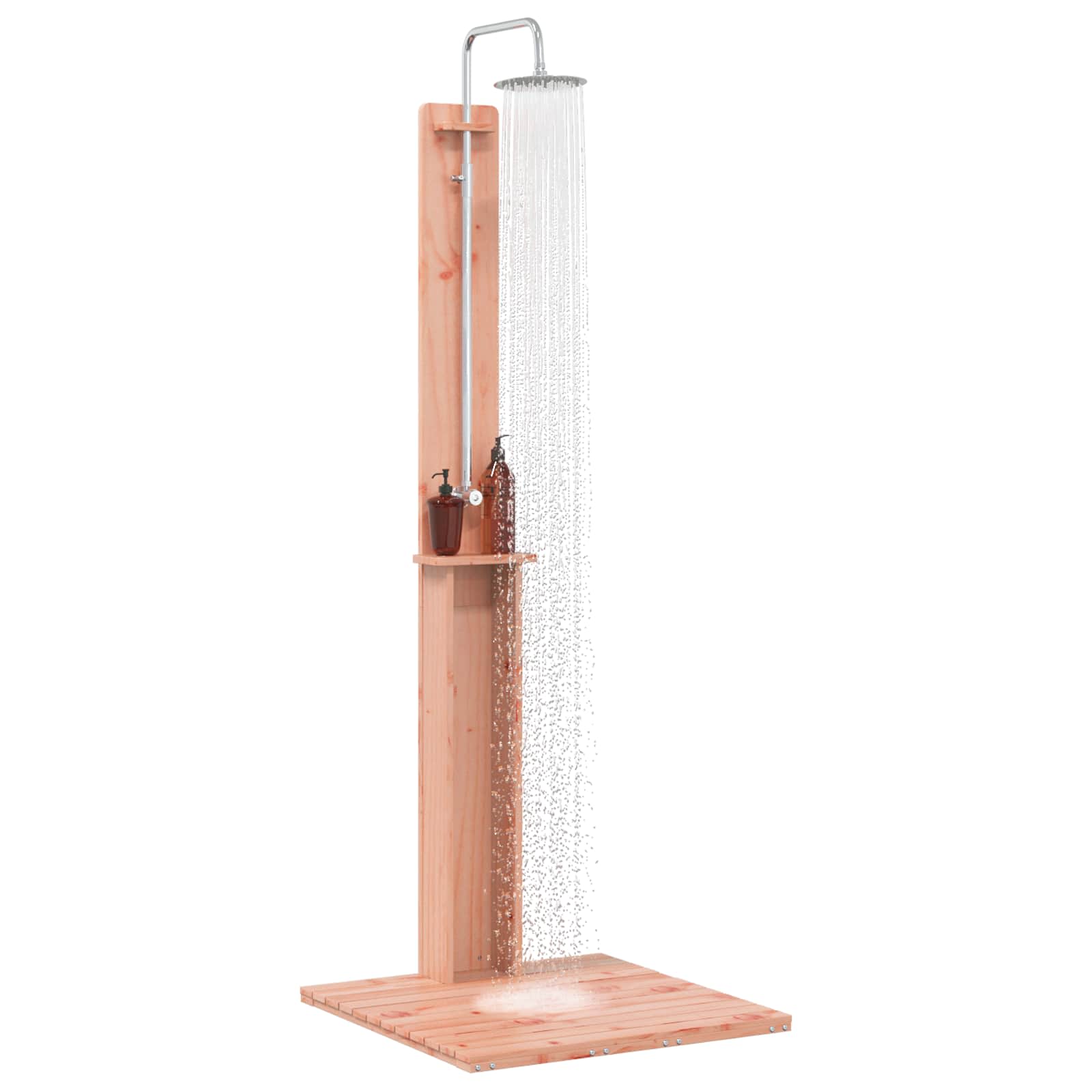 Outdoor-Dusche 206 cm Massives Douglasholz und Edelstahl Natur