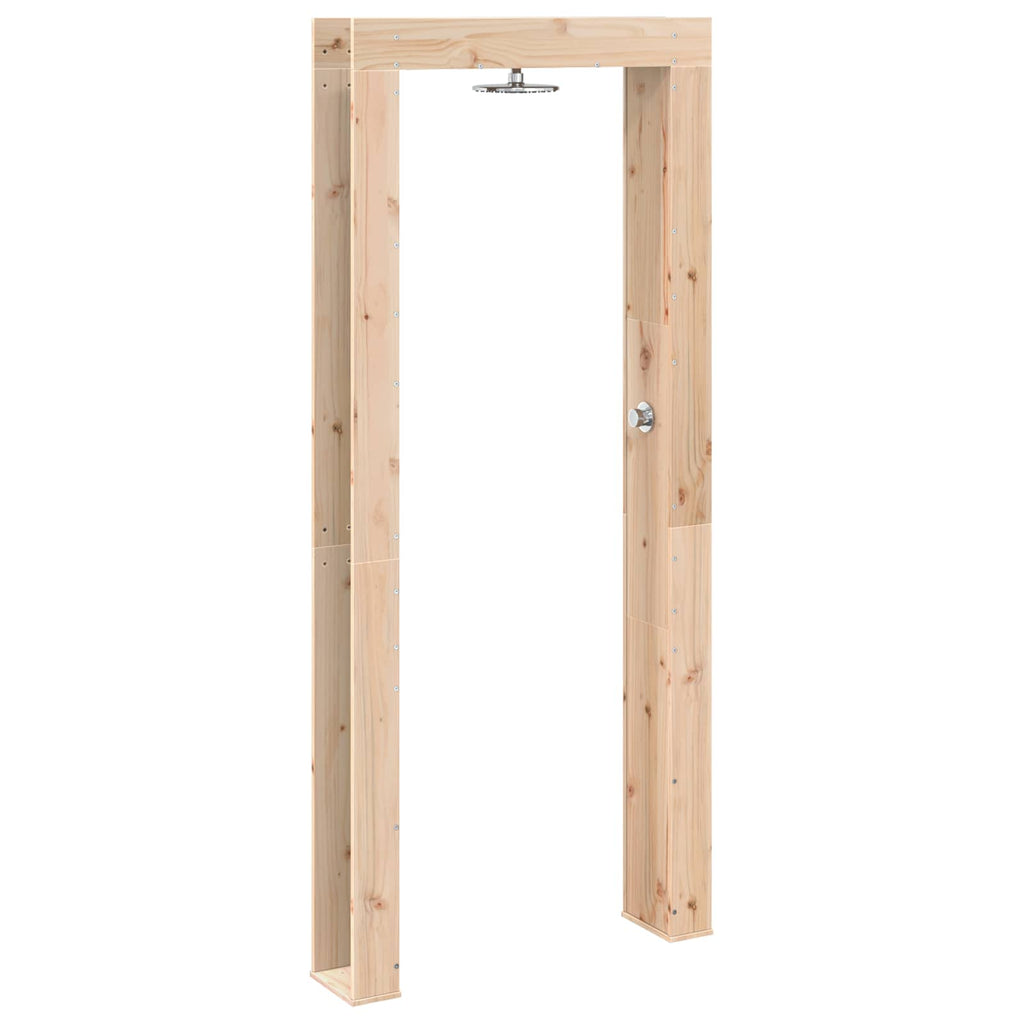 Outdoor-Dusche 226 cm Massivholz Kiefer und Edelstahl Natur