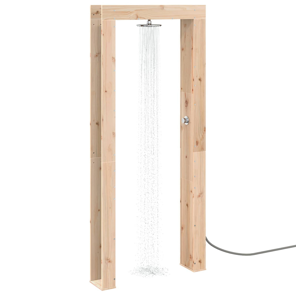 Outdoor-Dusche 226 cm Massivholz Kiefer und Edelstahl Natur