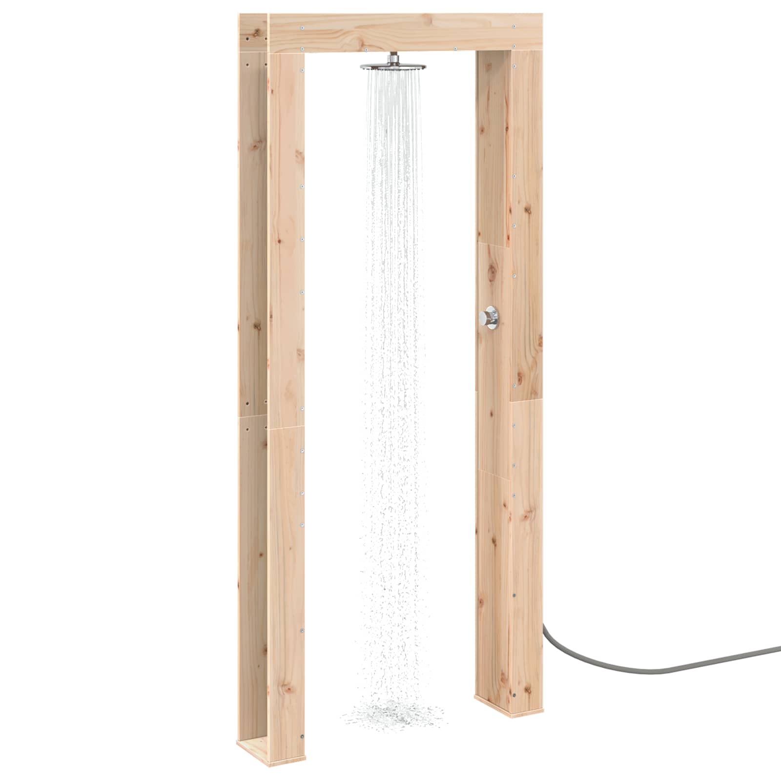Outdoor-Dusche 226 cm Massivholz Kiefer und Edelstahl Natur
