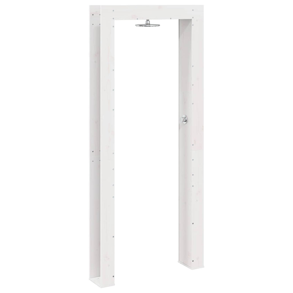 Outdoor-Dusche 226 cm Massivholz Kiefer und Edelstahl Weiß