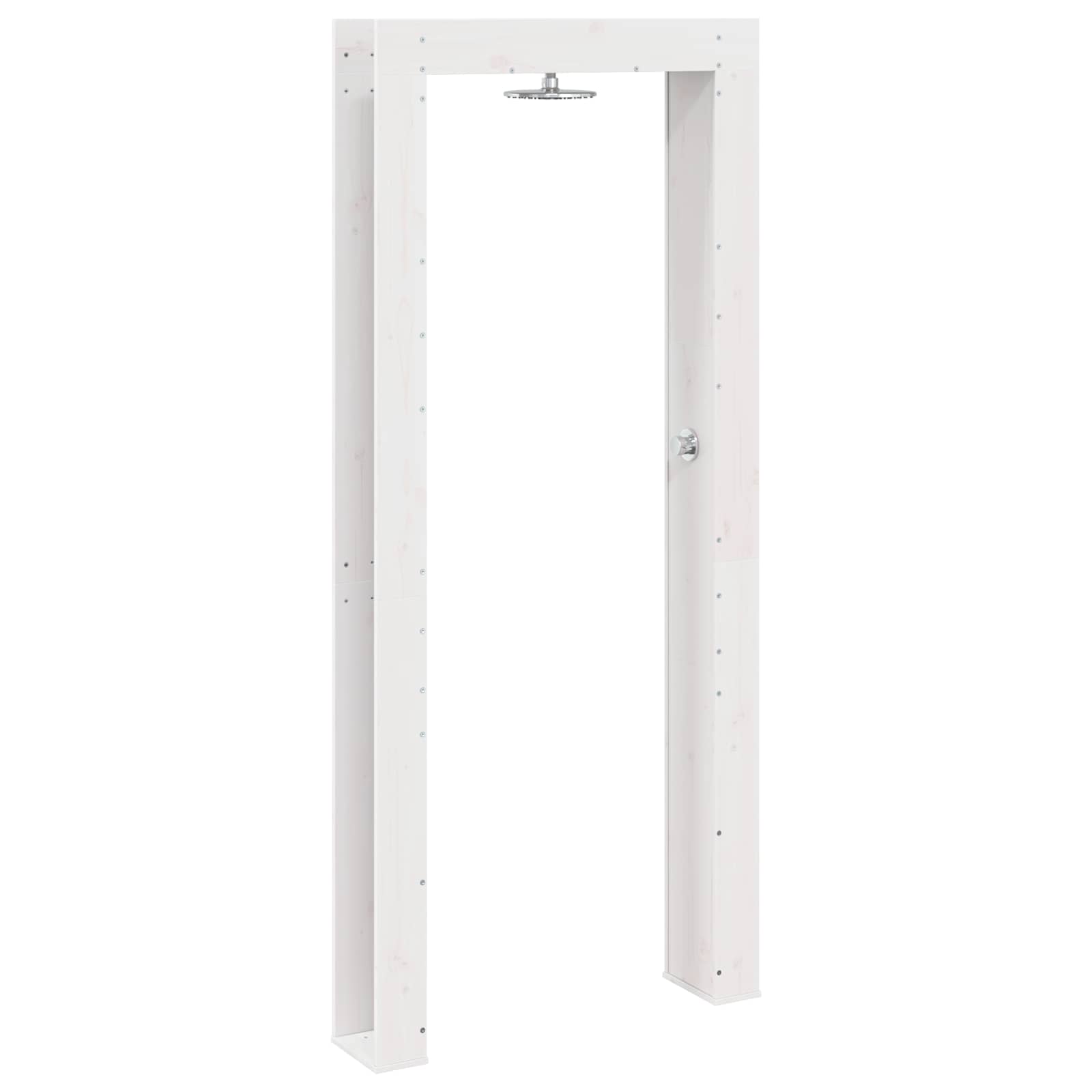 Outdoor-Dusche 226 cm Massivholz Kiefer und Edelstahl Weiß