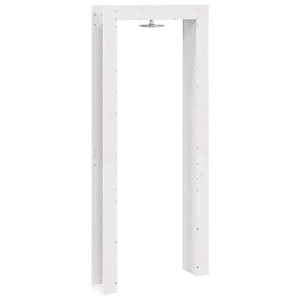 Outdoor-Dusche 226 cm Massivholz Kiefer und Edelstahl Weiß