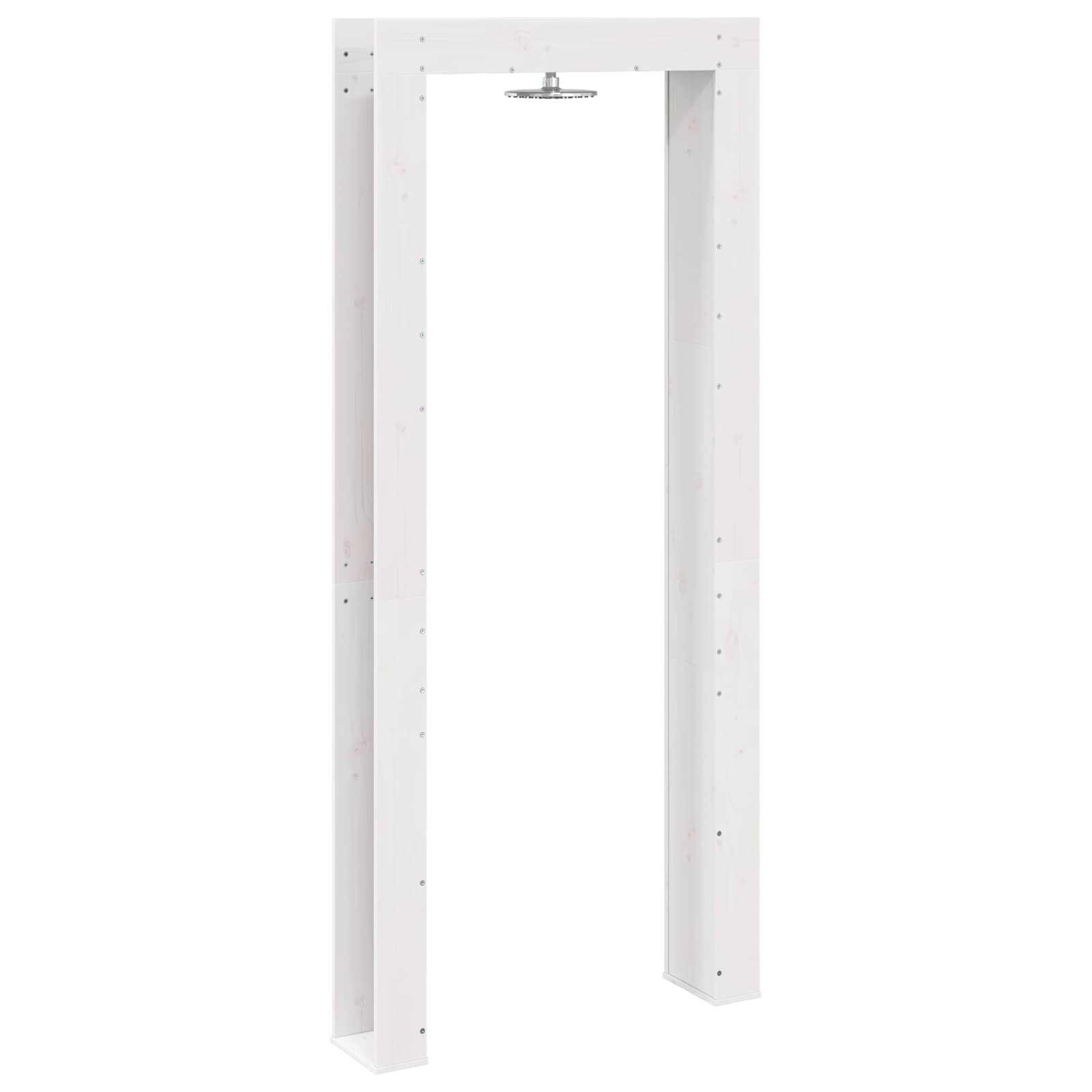 Outdoor-Dusche 226 cm Massivholz Kiefer und Edelstahl Weiß